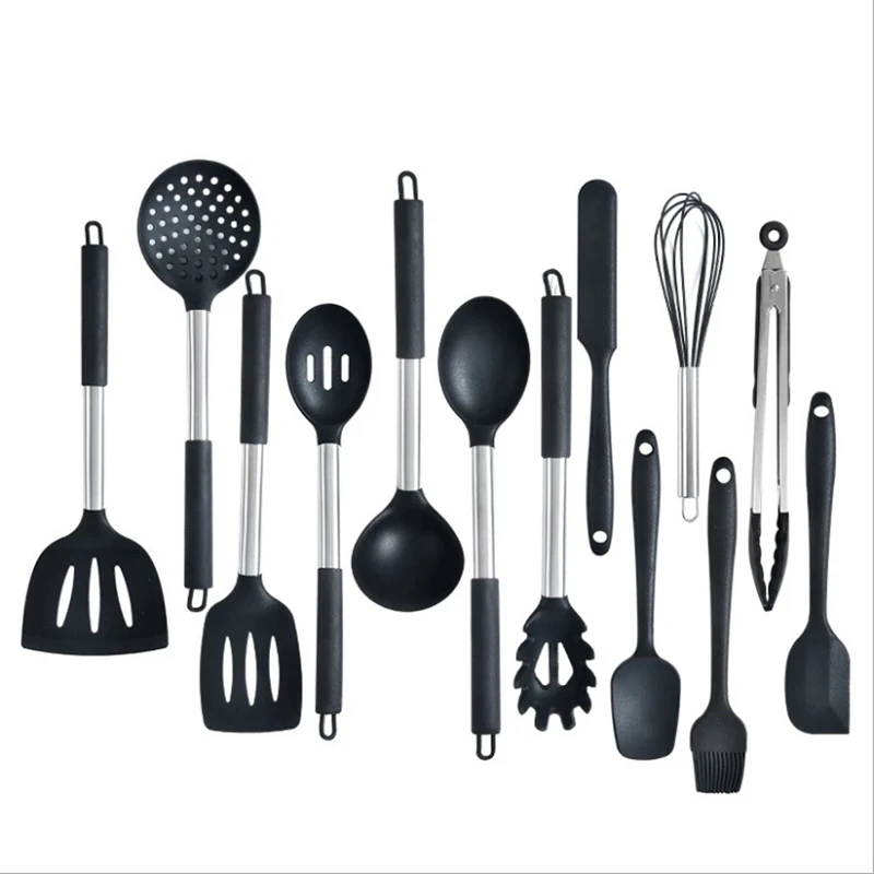 Silicone Cooking Tool Set Stainless Steel Handle Spatula Spoon Stirrer Kitchen Household Kitchenware Accessories Pot Cookware
Silicone Cooking Tool Set Stainless Steel Handle Spatula Spoon Stirrer Kitchen Household Kitchenware Accessories Pot Cookware