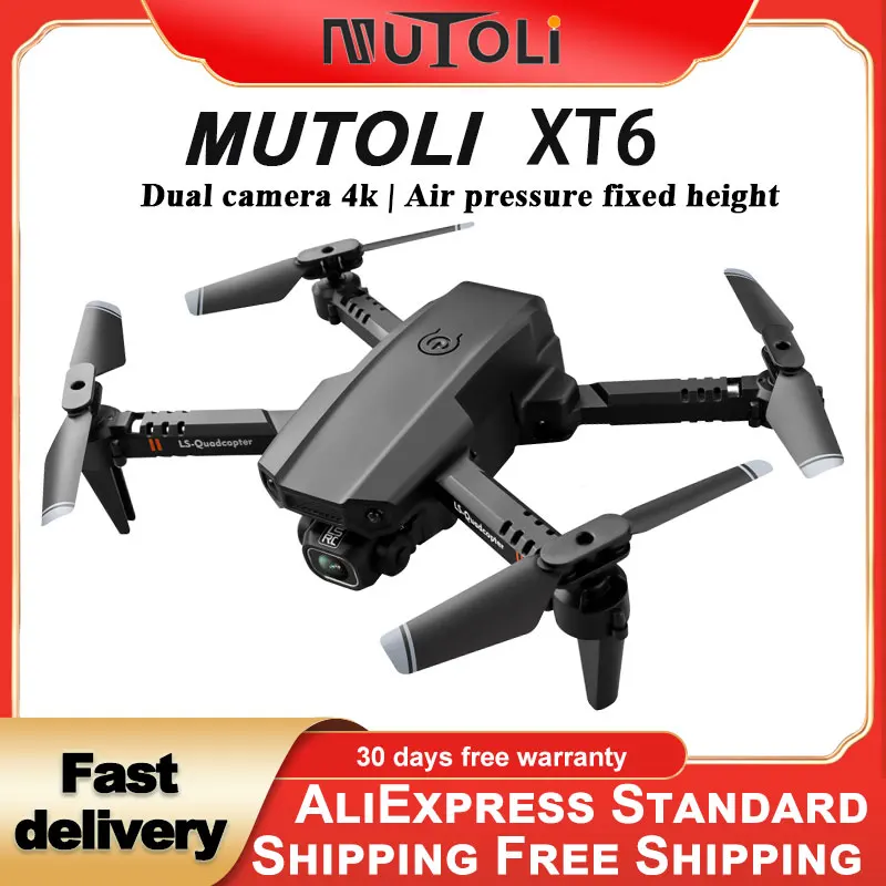 Дрон MuToLi XT6 4k, двойная камера, WiFi, FPV, высота дрона, поддержание безголового режима, взлет и посадка одной кнопкой, радиоуправляемый квадрокоп...
Дрон MuToLi XT6 4k, двойная камера, WiFi, FPV, высота дрона, поддержание безголового режима, взлет и посадка одной кнопкой, радиоуправляемый квадрокоп...
