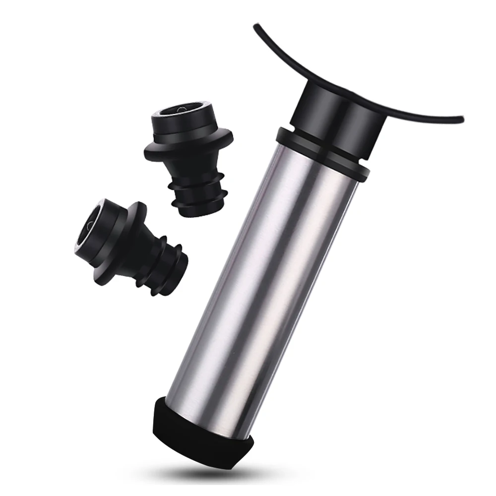Wine Stopper With Vacuum Pump Bar Accessories Air lock Aerator Stainless Steel Bottle Stopper Keep Wine Fresh Saver Sealing 
Wine Stopper With Vacuum Pump Bar Accessories Air lock Aerator Stainless Steel Bottle Stopper Keep Wine Fresh Saver Sealing