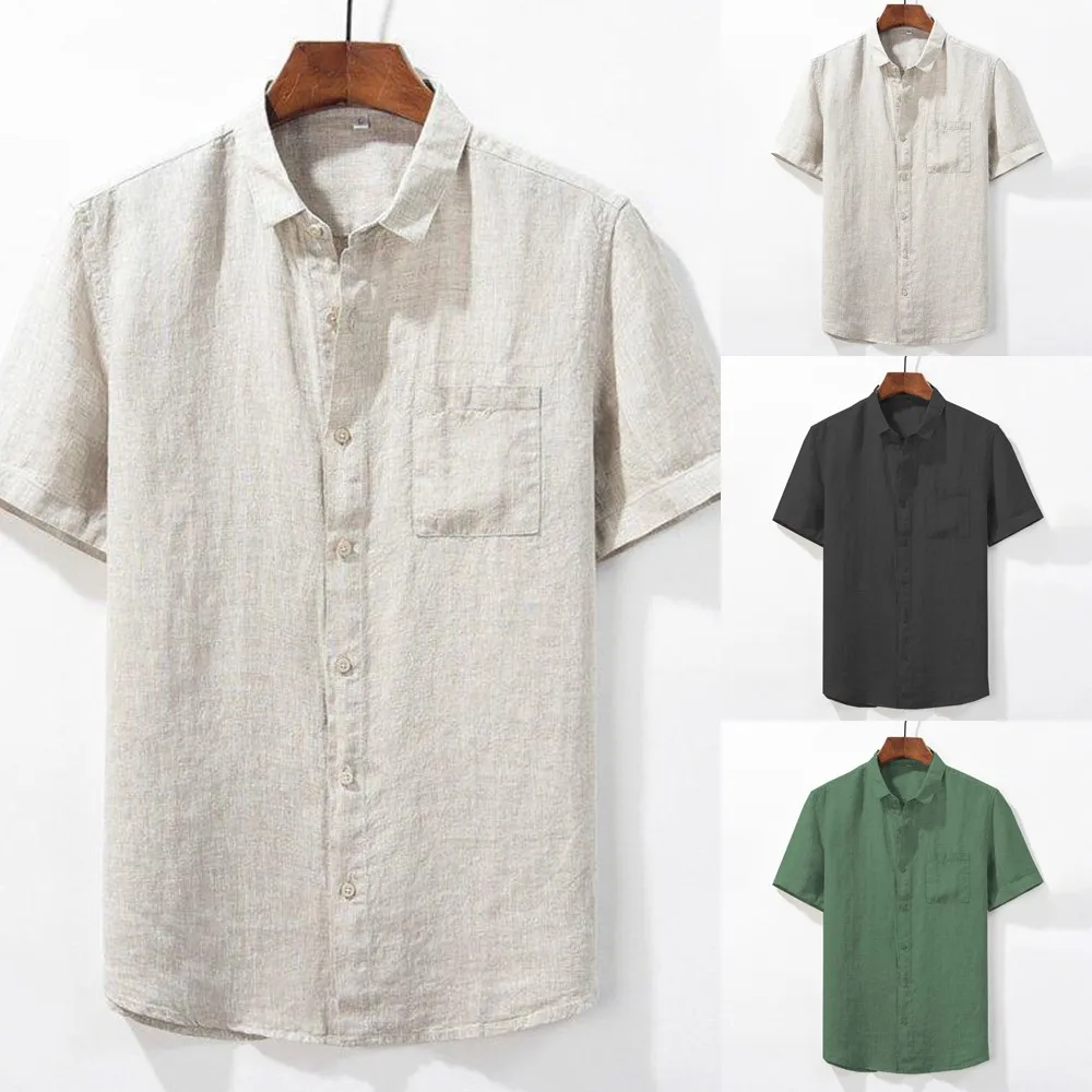 2021 Summer Men's T-Shirts Blouse Collarless Linen Cotton Henley Shirts Casual Slim Fit Solid Color Tee Tops
2021 Summer Men's T-Shirts Blouse Collarless Linen Cotton Henley Shirts Casual Slim Fit Solid Color Tee Tops