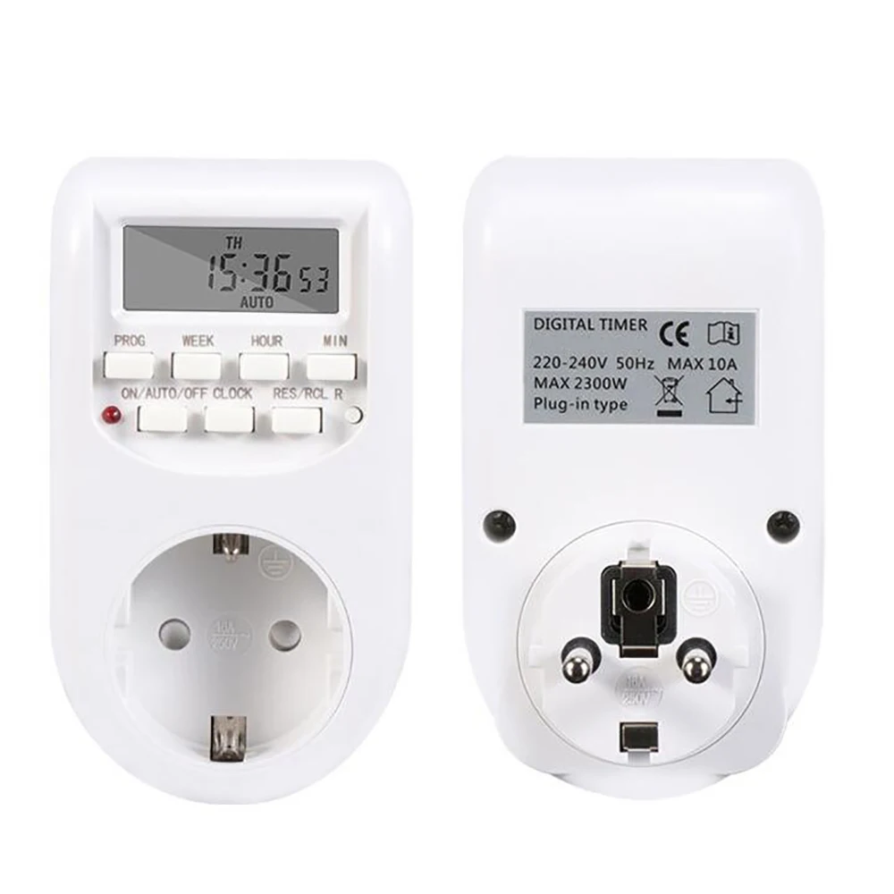 EU Plug Timer Switch Energy Saving Digital Kitchen Timer Outlet Week Hour Programmable Timing Socket
EU Plug Timer Switch Energy Saving Digital Kitchen Timer Outlet Week Hour Programmable Timing Socket