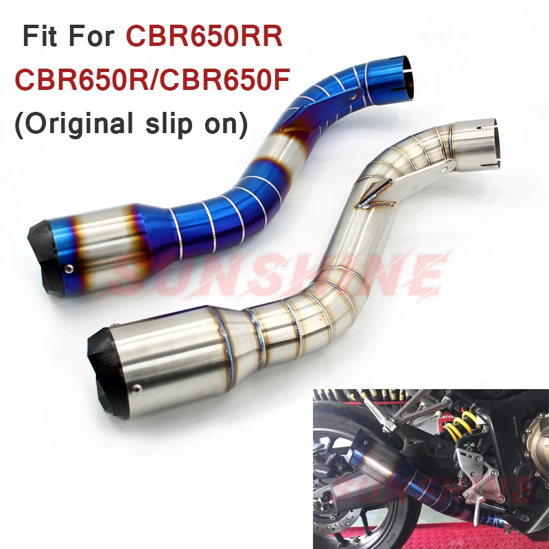 Для HONDA CBR650F CBR650R CBR650RR Slip on Руль Fatbar для изменение мотоцикл глушитель выхлопной