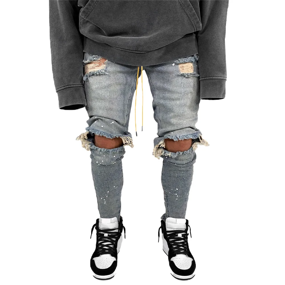 Mens Jeans Slim Fit Ripped Skinny Denim Pants Stretch Denim Pants Casual Distressed Trousers Jeans for Men 2021
Mens Jeans Slim Fit Ripped Skinny Denim Pants Stretch Denim Pants Casual Distressed Trousers Jeans for Men 2021