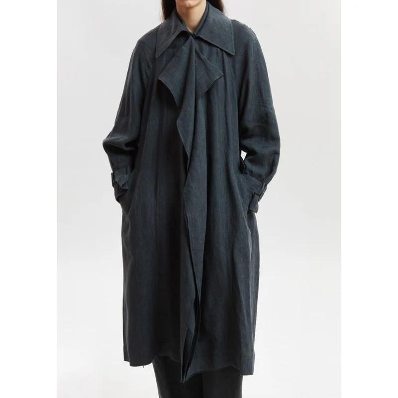 Women Long Sleeve Windbreaker Lace-up Sashes Turn-down Collar Loose Solid Color Ladies Trench Coat New 2021
Women Long Sleeve Windbreaker Lace-up Sashes Turn-down Collar Loose Solid Color Ladies Trench Coat New 2021