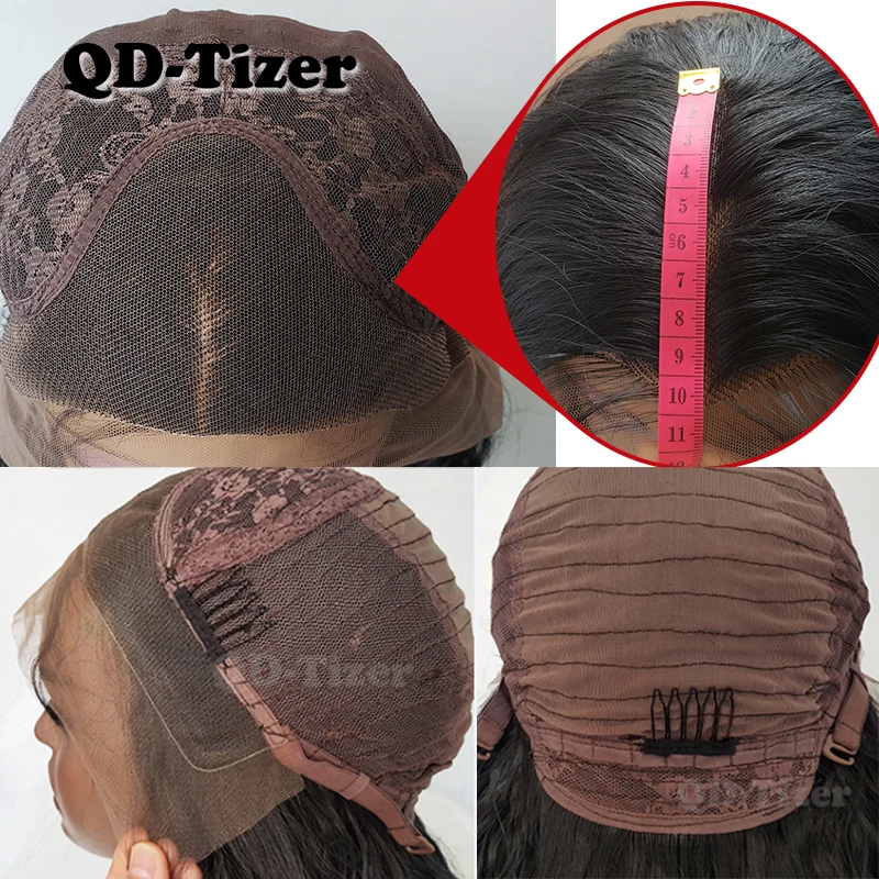 QD-Tizer 13*4 Короткие свободные вьющиеся волосы парики на сетке натуральные без клея