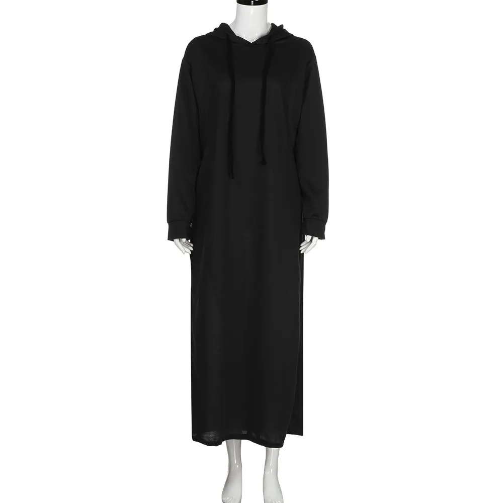 Women Maxi Dress Long Sleeve Hooded Ladies Casual Hoodies Long dresses Solid Color Ladies Loose Dress robe femme Dropshipping
Women Maxi Dress Long Sleeve Hooded Ladies Casual Hoodies Long dresses Solid Color Ladies Loose Dress robe femme Dropshipping