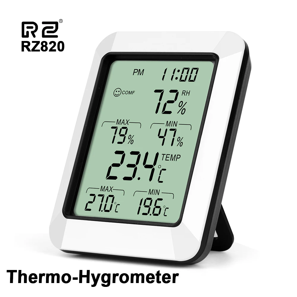 RZ Temperature Humidity Meter Monitor Indoor Thermometer Hygrometer Digital With Alarm Clock Electronic Wireless Thermometer
RZ Temperature Humidity Meter Monitor Indoor Thermometer Hygrometer Digital With Alarm Clock Electronic Wireless Thermometer