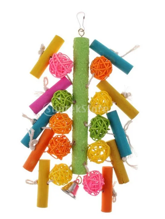 Parrots gnaw toys birds toys grinding rods cotton ropes building blocks rattan ball strings with random colors
Parrots gnaw toys birds toys grinding rods cotton ropes building blocks rattan ball strings with random colors