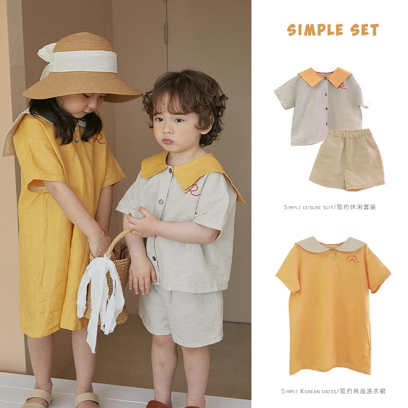 RJ 2021 summer new Korean contrast color French children's skirt RJ fashion baby shirts boys and girls cotton and linen two-piec
RJ 2021 summer new Korean contrast color French children's skirt RJ fashion baby shirts boys and girls cotton and linen two-piec