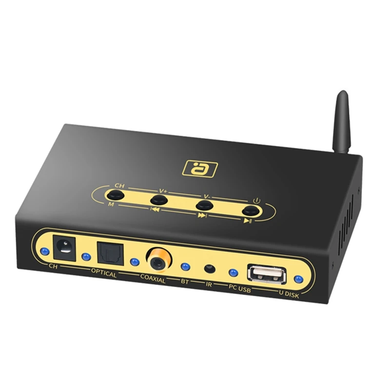 5.1CH Audio Decoder Wireless Bluetooth 5.0 Receiver DTS AC3 Adapter Optical Coaxial U Play PC-USB Converter
5.1CH Audio Decoder Wireless Bluetooth 5.0 Receiver DTS AC3 Adapter Optical Coaxial U Play PC-USB Converter