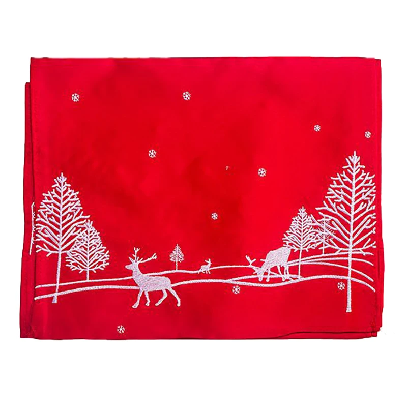 Red Xmas Table Runner Exquisite Elk Tree Snowflake Embroidered Table Runner for Dinner Table Holiday Decor
Red Xmas Table Runner Exquisite Elk Tree Snowflake Embroidered Table Runner for Dinner Table Holiday Decor