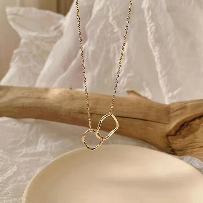 2021 Hot Simple Double Geometric Shape Necklace Fashion Thin Chain Minimalist Necklace on The Neck Ring Women's Accessories
2021 Hot Simple Double Geometric Shape Necklace Fashion Thin Chain Minimalist Necklace on The Neck Ring Women's Accessories