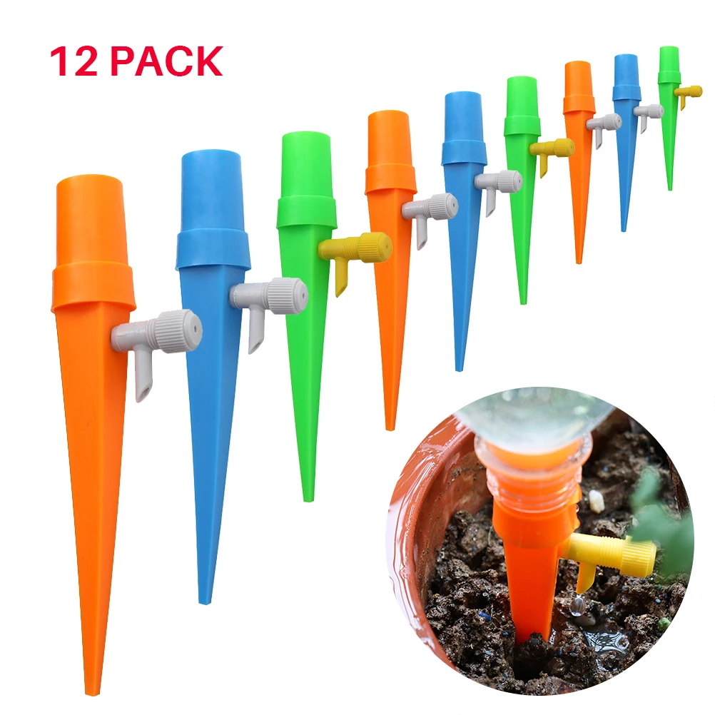 12pcs Self Watering Spikes Plant Waterer Automatic Vacation Drip Irrigation Watering Device
12pcs Self Watering Spikes Plant Waterer Automatic Vacation Drip Irrigation Watering Device