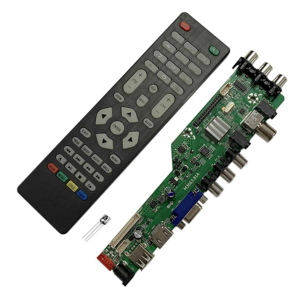 Универсальная плата драйвера ЖК-дисплея M3663.81A V56 V59 Поддержка DVB-T2 ТВ-плата + 7