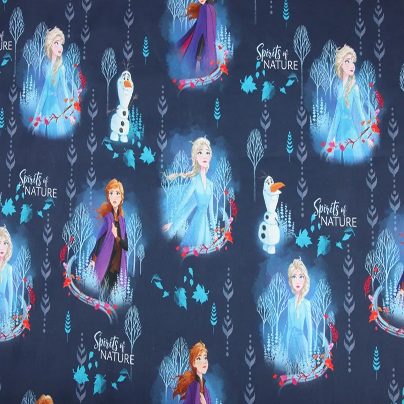 Disney Принцесса Анна Эльза Олаф духи природы 100% хлопчатобумажная ткань для девочки