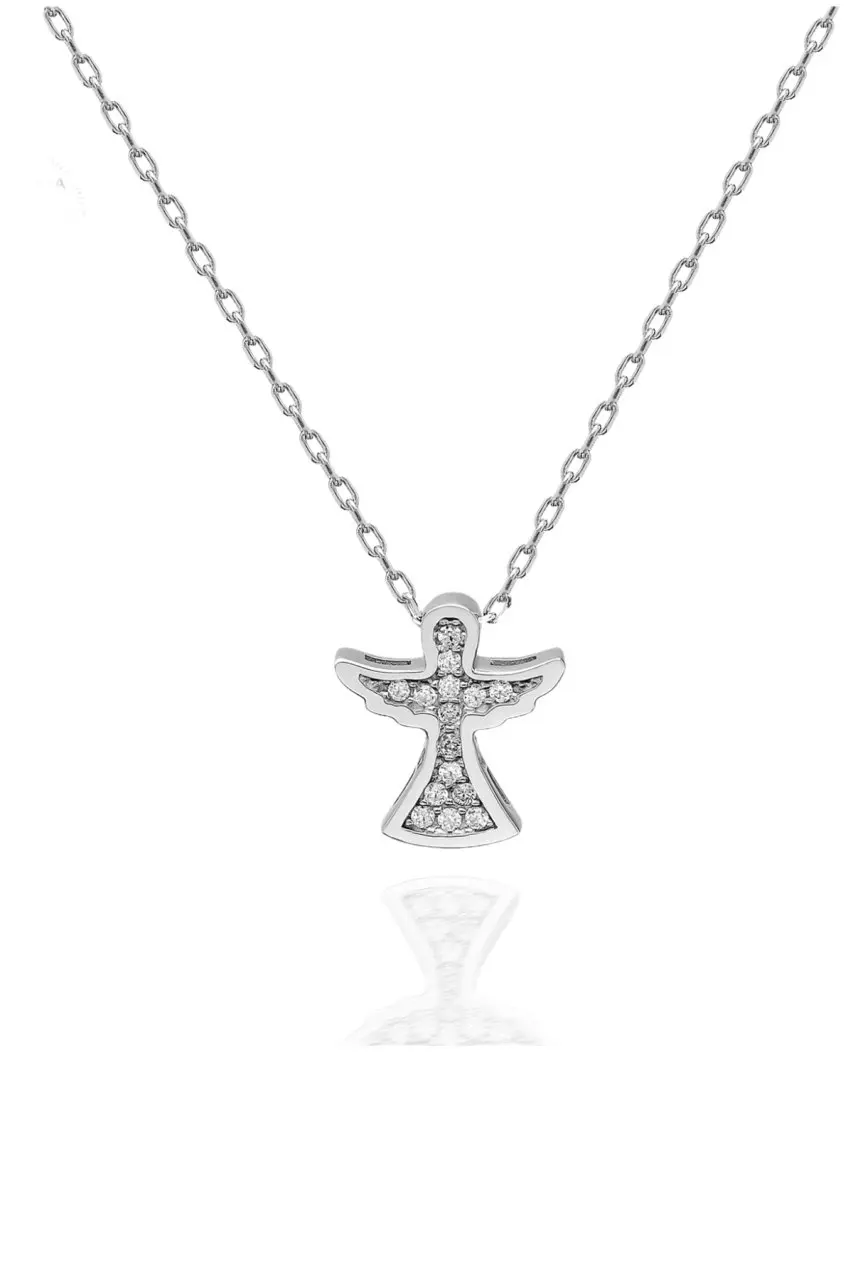 

Certified Swarovski Cubic Zirconia Tiny Angel 925 Silver Necklace