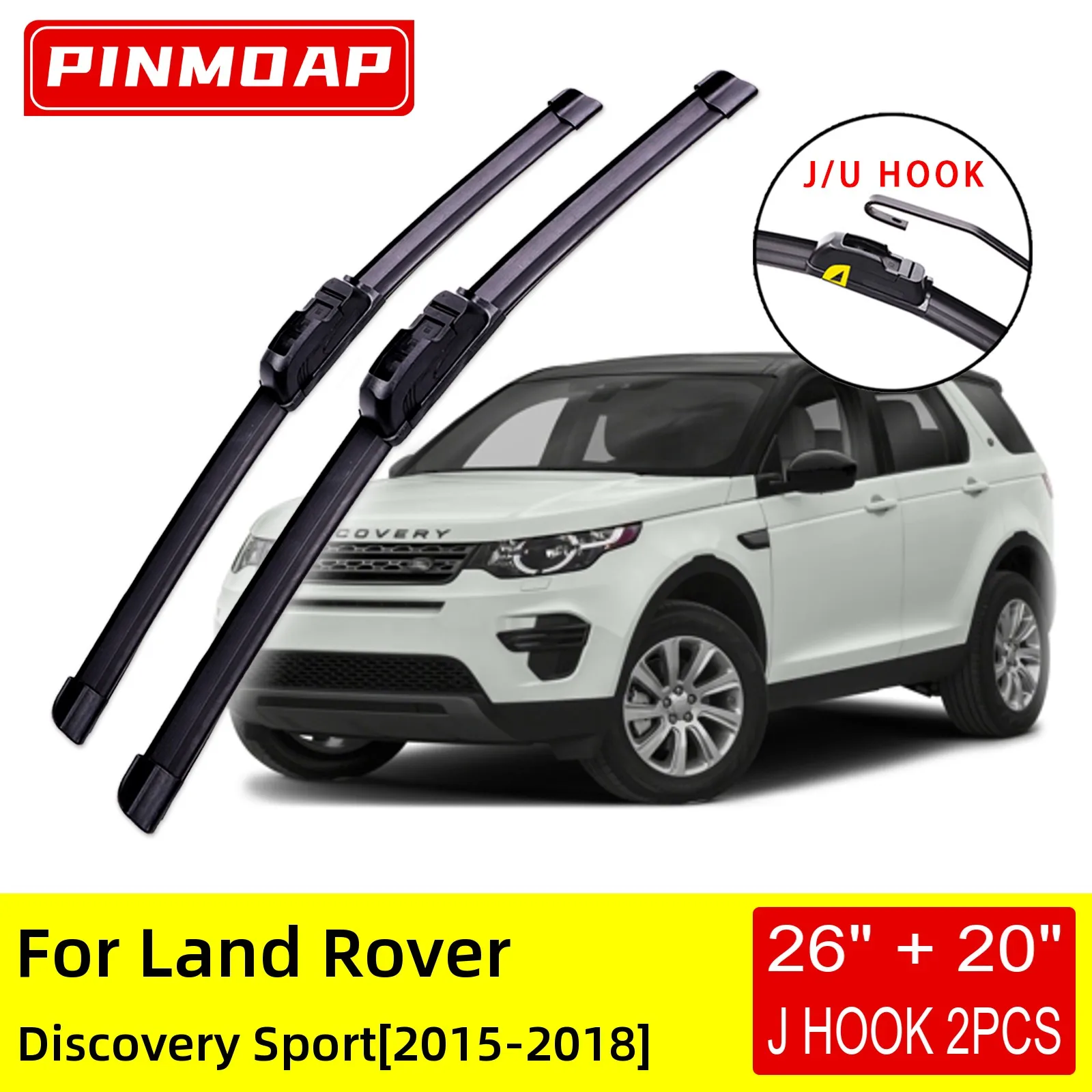 For Land Rover Discovery Sport 2015 2016 2017 2018 Front Wiper Blades Brushes Cutter Accessories U J Hook 
For Land Rover Discovery Sport 2015 2016 2017 2018 Front Wiper Blades Brushes Cutter Accessories U J Hook