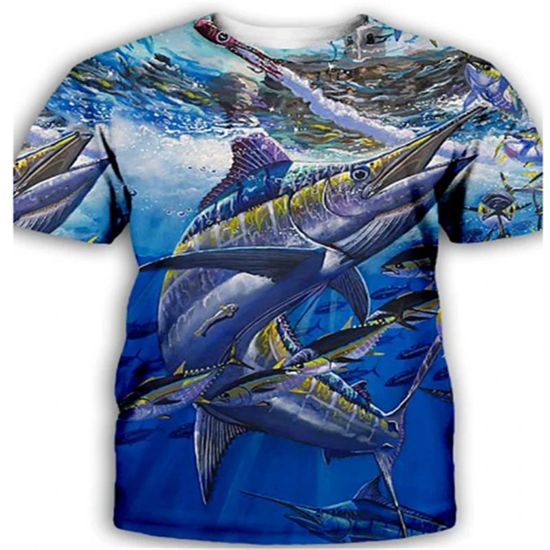 2021 summer new men's 3D submarine fish print pattern casual men's t-shirt slim round neck streetwear
2021 summer new men's 3D submarine fish print pattern casual men's t-shirt slim round neck streetwear