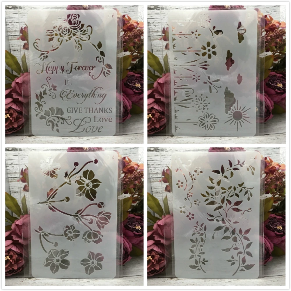 4Pcs 26*17cm Leaves Words DIY Layering Stencils Wall Painting Scrapbook Coloring Embossing Album Decorative Card Template
4Pcs 26*17cm Leaves Words DIY Layering Stencils Wall Painting Scrapbook Coloring Embossing Album Decorative Card Template