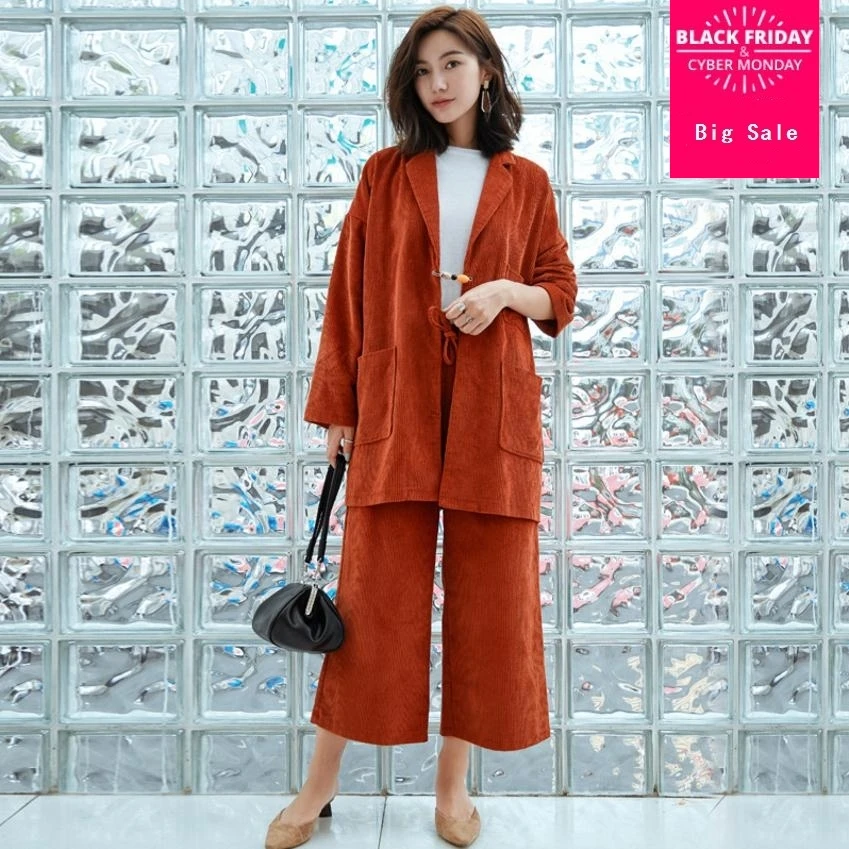 Fashion brand long velvet fabric with big pockets blazer + Calf-Length Pants women's suit wide leg pants two pieces sets wq150
Fashion brand long velvet fabric with big pockets blazer + Calf-Length Pants women's suit wide leg pants two pieces sets wq150