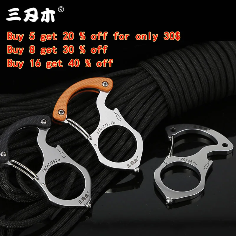 Sanrenmu SK045 multi-functional key chain ring buckle outdoor camping survival Keychain rescue glass breaker multi tools 
Sanrenmu SK045 multi-functional key chain ring buckle outdoor camping survival Keychain rescue glass breaker multi tools