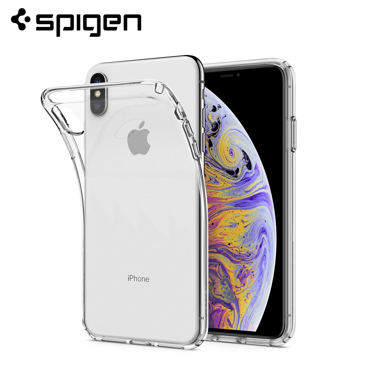 Spigen Чехол с жидким кристаллом для iPhone Xs Max (6 5 дюйма) гибкий мягкий прозрачный