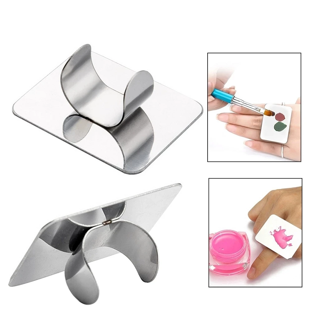 5pc Salon Manicure Finger Ring Color Palette Make up Cream Foundation Mixing Palette Cosmetic Make up Tool Stainless Steel Plate
5pc Salon Manicure Finger Ring Color Palette Make up Cream Foundation Mixing Palette Cosmetic Make up Tool Stainless Steel Plate