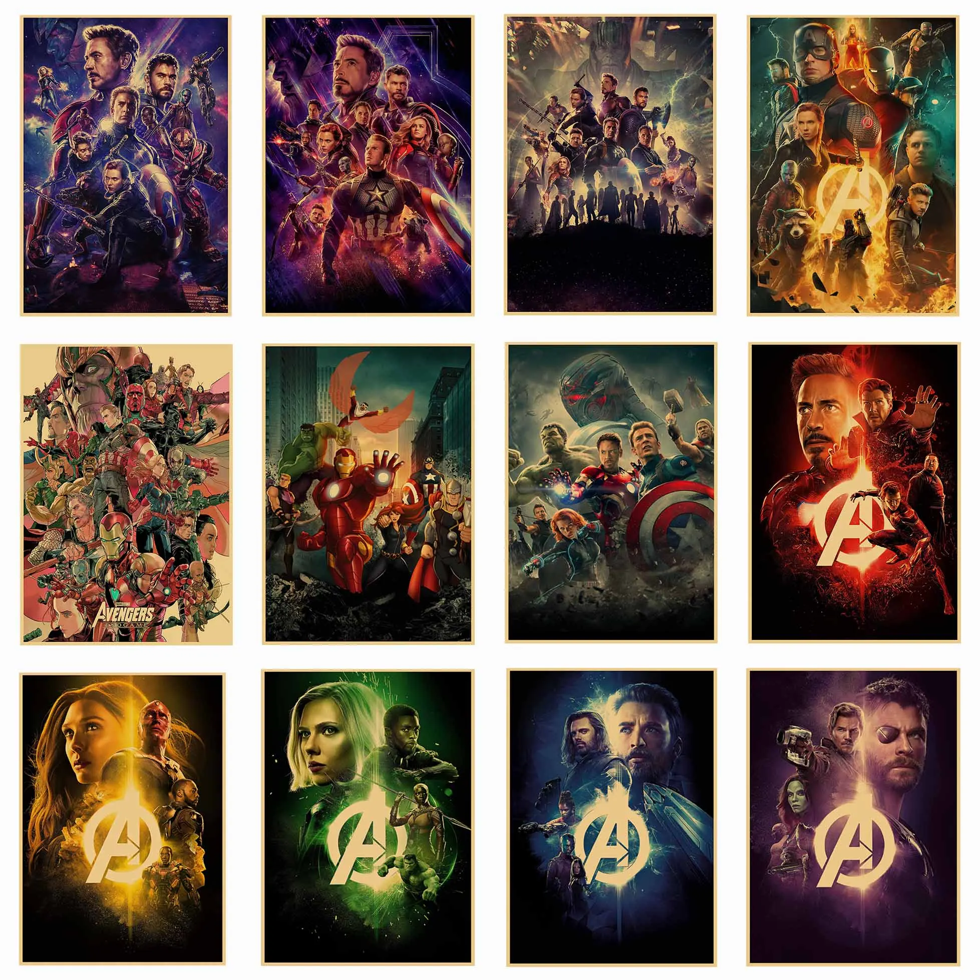 Marvel Superhero Retro Avengers Hero Poster Iron Man Spiderman Captain America Thor Kraft Poster Bar Cafe Wall Sticker A419
Marvel Superhero Retro Avengers Hero Poster Iron Man Spiderman Captain America Thor Kraft Poster Bar Cafe Wall Sticker A419