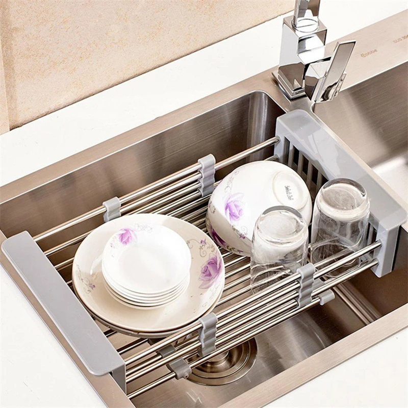 Adjustable Kitchen Stainless Steel Sink Drain Rack Dish Drying Rack Dish Insert Storage Organizer Fruit Vegetable Drainer Basket
Adjustable Kitchen Stainless Steel Sink Drain Rack Dish Drying Rack Dish Insert Storage Organizer Fruit Vegetable Drainer Basket