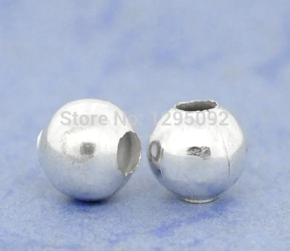 1000Pcs Silver Plated Alloy Smooth Ball Round Spacers Beads For Jewelry Making Findings Charms 6mm