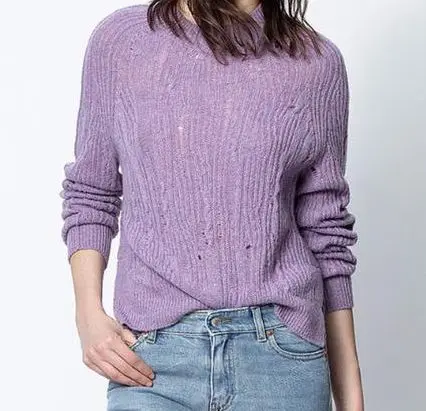 Женский свитер осень-зима новинка вязаный крючком кашемировый однотонный фиолетовый свитер с разрезом вязаный
Женский свитер осень-зима новинка вязаный крючком кашемировый однотонный фиолетовый свитер с разрезом вязаный