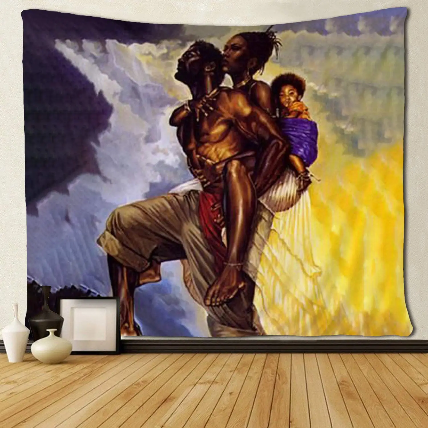 Black Art African Lover Couple and Baby Climb The Mountain Tapestries for Bedroom Living Room Dorm
Black Art African Lover Couple and Baby Climb The Mountain Tapestries for Bedroom Living Room Dorm
