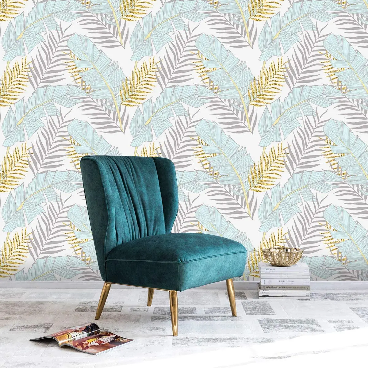 Modern Tropical Leaves Art Peel and Stick Wallpaper Self-Adhesive Removable Wall Decor for Home Bedroom Walls Doors Cabinets
Modern Tropical Leaves Art Peel and Stick Wallpaper Self-Adhesive Removable Wall Decor for Home Bedroom Walls Doors Cabinets