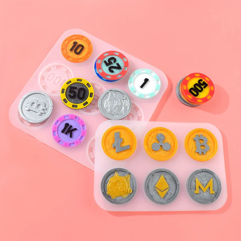 DIY Epoxy Mold Resin Commemorative Coin Mold Collection Entertainment and Leisure Digital Chips Bitcoin Silicone Mold 
DIY Epoxy Mold Resin Commemorative Coin Mold Collection Entertainment and Leisure Digital Chips Bitcoin Silicone Mold