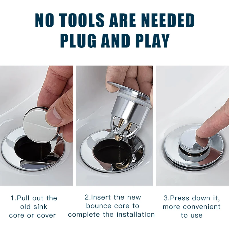 Zezzo Bounce Core Pop-up Drain Filter Bathroom Stainless Steel Bounce Core Push-type Hair Stopper Basin Pop-up Drain Filter
Zezzo Bounce Core Pop-up Drain Filter Bathroom Stainless Steel Bounce Core Push-type Hair Stopper Basin Pop-up Drain Filter