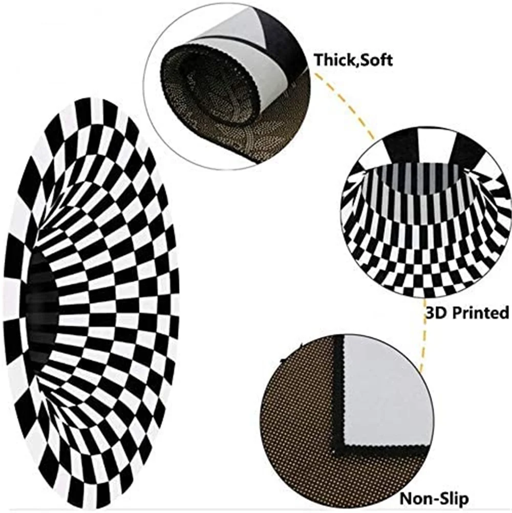 Круглый 3D коврик вихревая ловушка для клоунов ковер с визуальной иллюзией