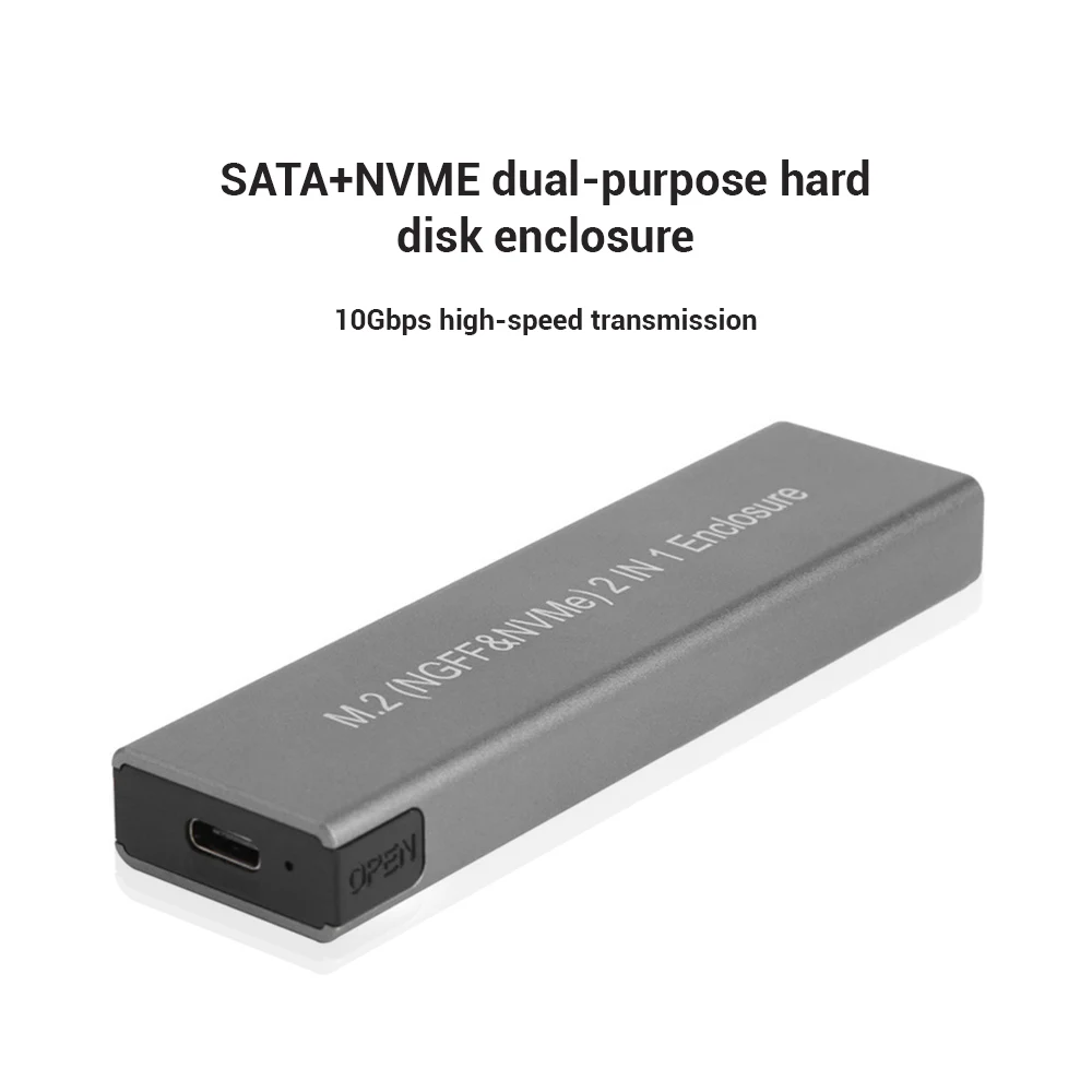 Hard Drive Enclosures USB 3.1 Type-C M.2 Dual Protocol Hard Disk Box 10Gbps 2TB SATA/NVME Protocol HDD Enclosure
Hard Drive Enclosures USB 3.1 Type-C M.2 Dual Protocol Hard Disk Box 10Gbps 2TB SATA/NVME Protocol HDD Enclosure