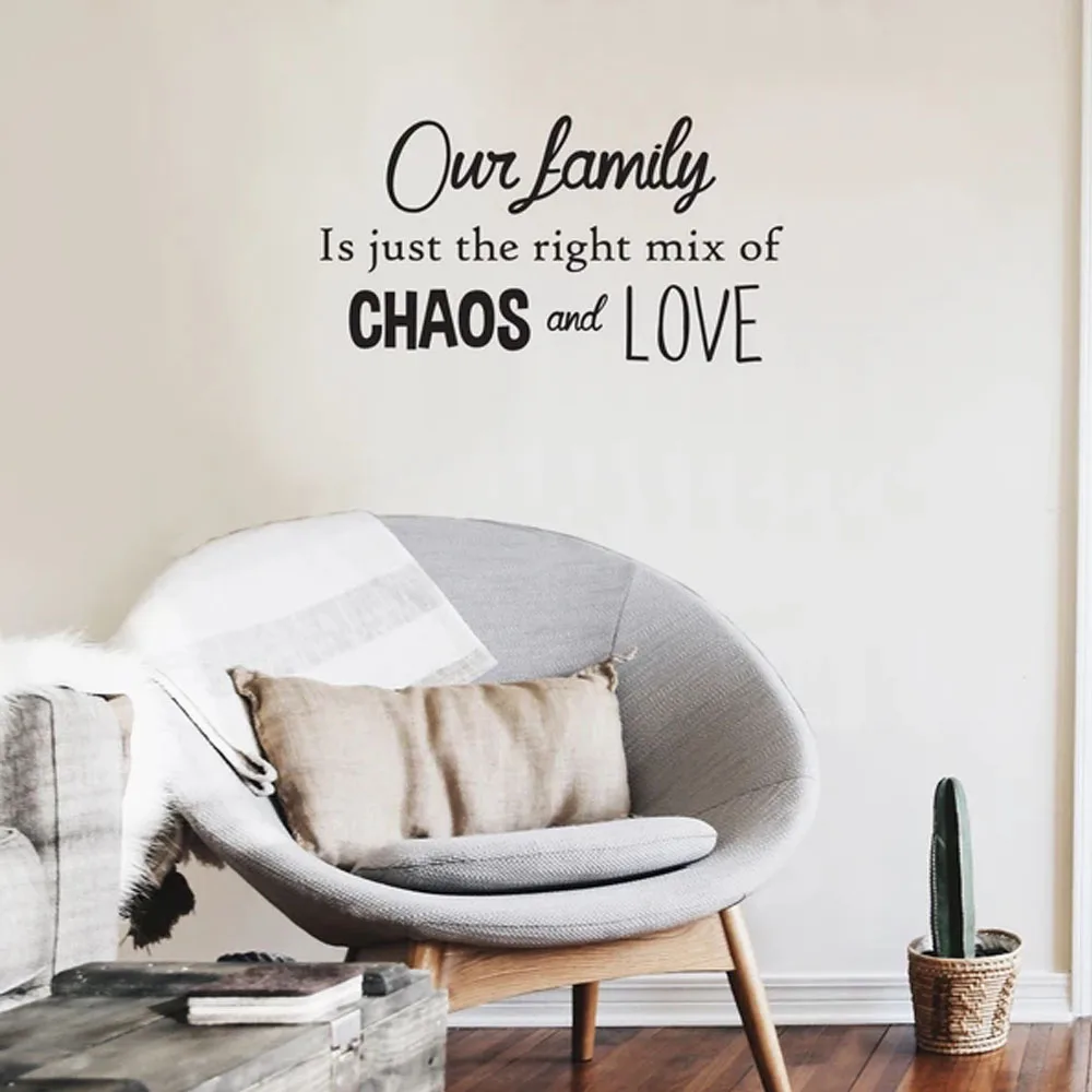 Our Family is Just The Right Mix of Chaos and Love Inspirational Quotes Wall Art Vinyl Decal
Our Family is Just The Right Mix of Chaos and Love Inspirational Quotes Wall Art Vinyl Decal