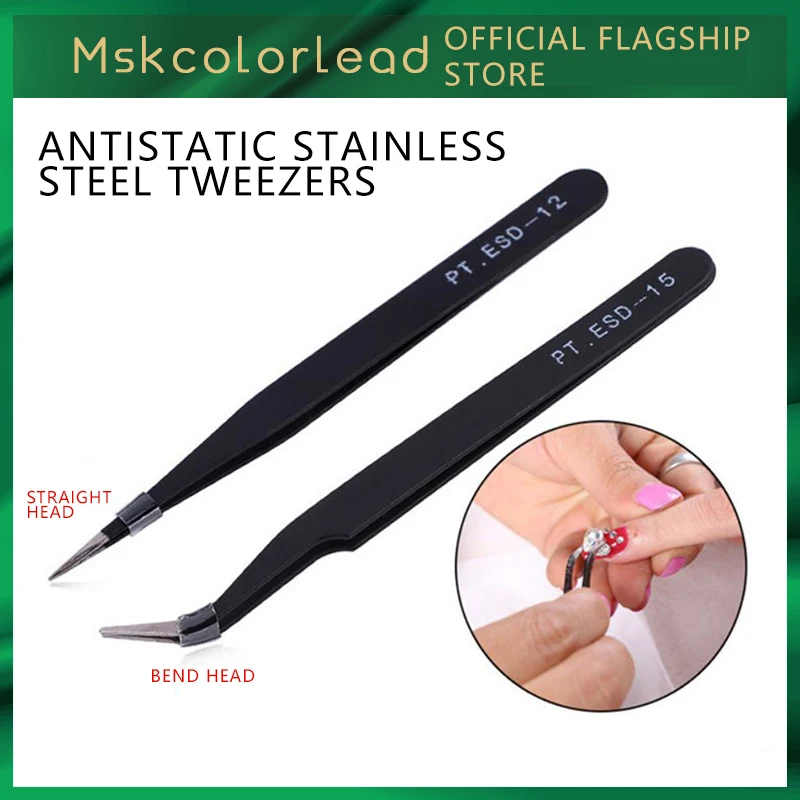 2Pcs Anti-static ESD Stainless Steel Tweezers Maintenance Tools Industrial Precision Curved Straight Tweezers Repair Nail Tools
2Pcs Anti-static ESD Stainless Steel Tweezers Maintenance Tools Industrial Precision Curved Straight Tweezers Repair Nail Tools