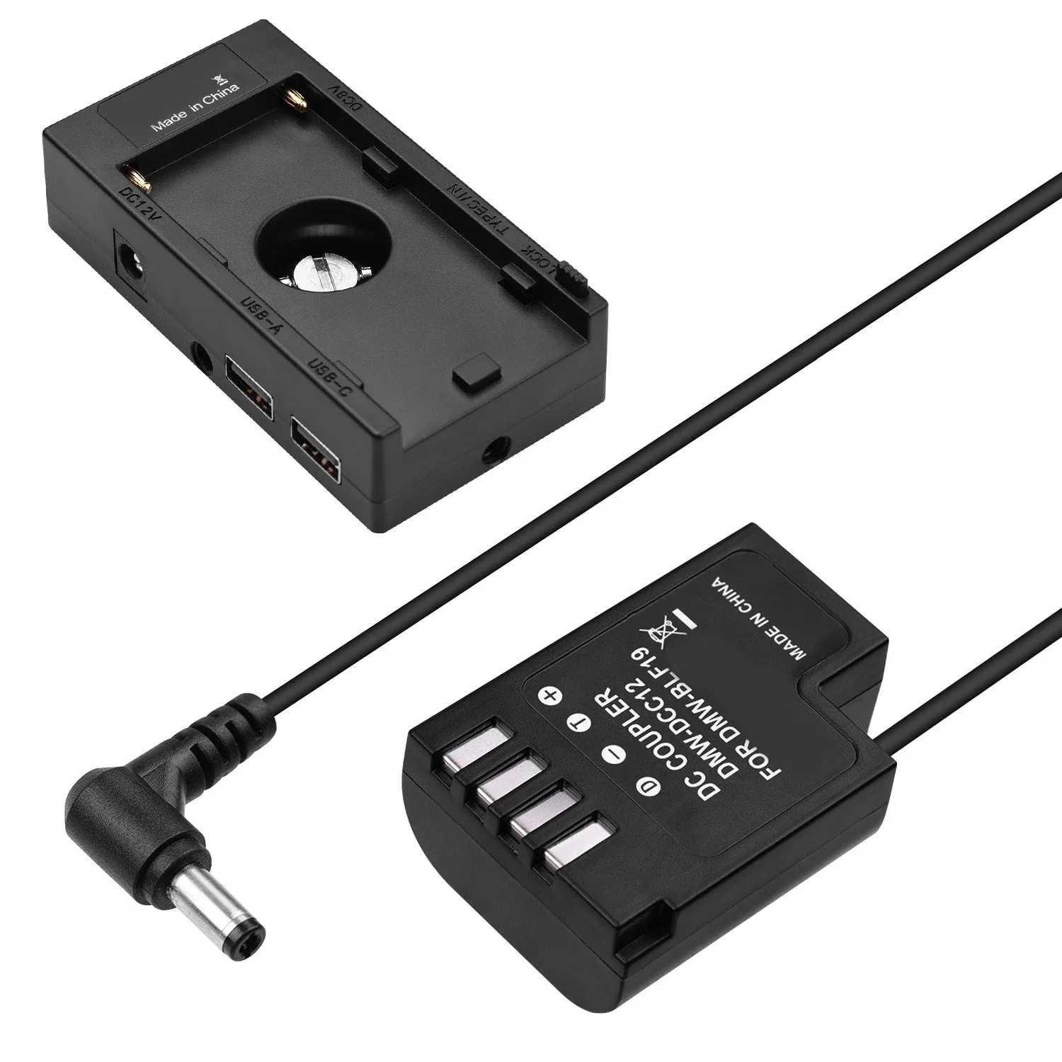 NP-F970 F750 Battery Plate Holder Adapter with Dual USB Interface + DMW-DCC8 Dummy Battery Coupler for Panasonic G6/G7
NP-F970 F750 Battery Plate Holder Adapter with Dual USB Interface + DMW-DCC8 Dummy Battery Coupler for Panasonic G6/G7
