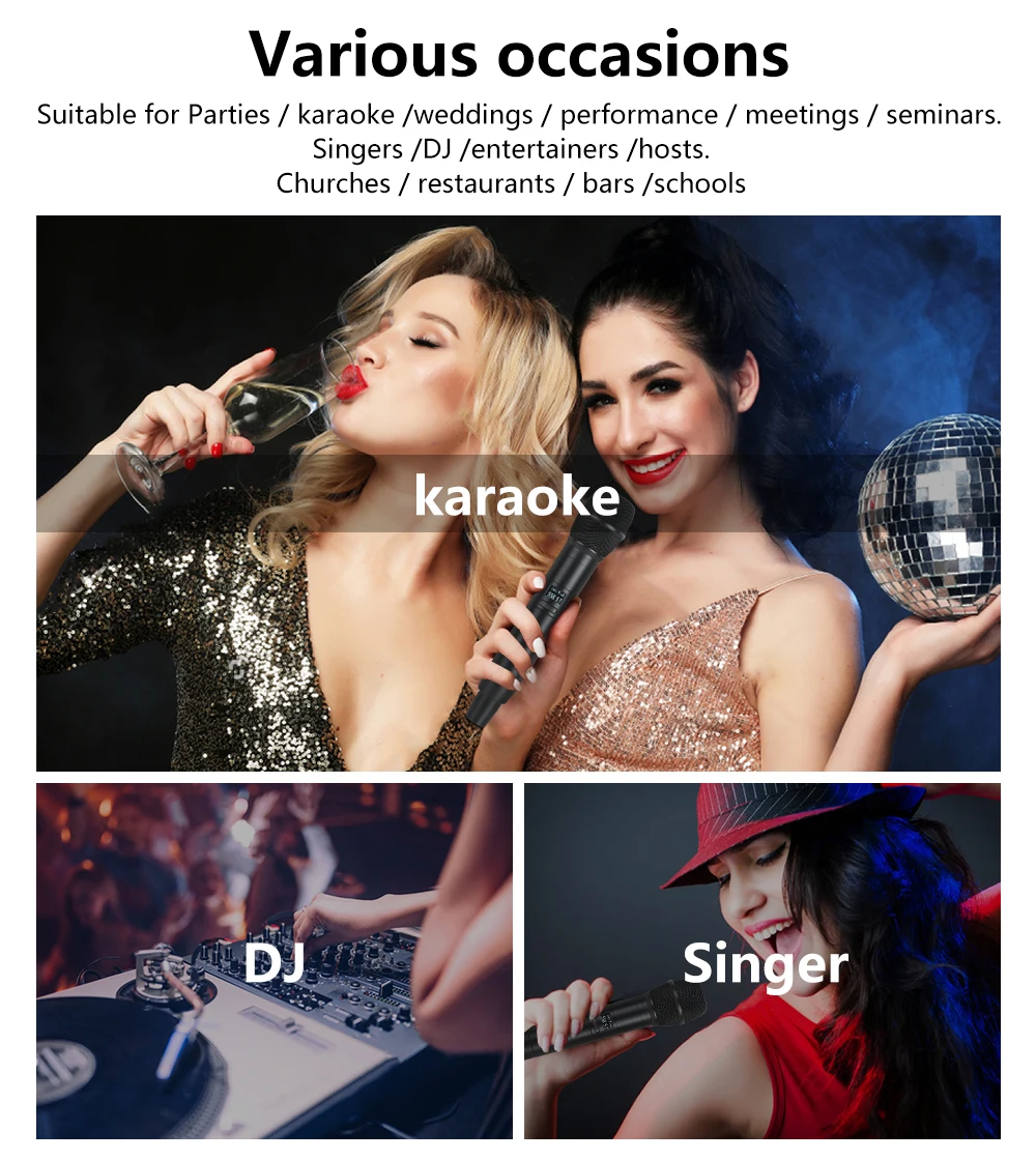 XTUGA Wireless Microphone,Dual Professional UHF Cordless Dynamic Mic Handheld Microphone System for Home Karaoke,Party,Church,DJ
XTUGA Wireless Microphone,Dual Professional UHF Cordless Dynamic Mic Handheld Microphone System for Home Karaoke,Party,Church,DJ