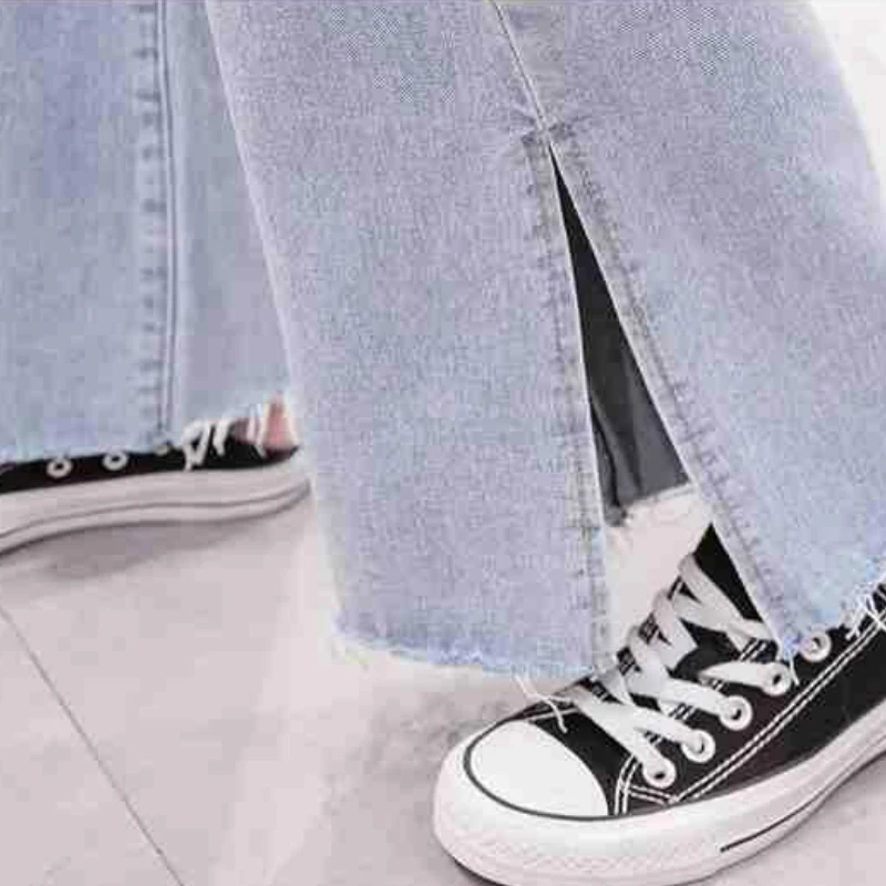 Jeans Women Spring Mopping Side-slit High-waist Slim Elegant Womens Korean-style Fur-line Fashion Streetwear Washed Solid Simple
Jeans Women Spring Mopping Side-slit High-waist Slim Elegant Womens Korean-style Fur-line Fashion Streetwear Washed Solid Simple