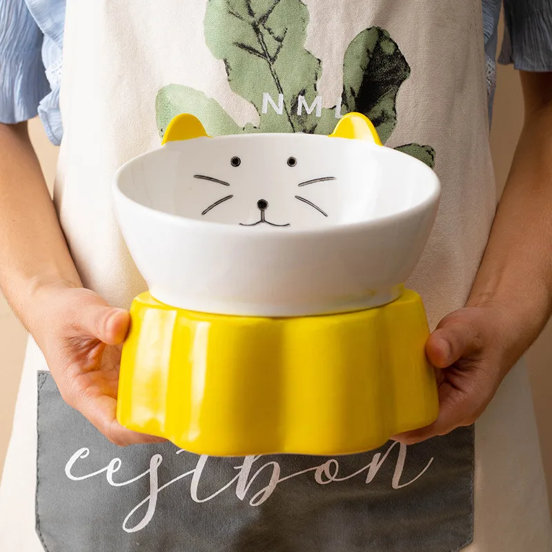 Cartoon Ceramic High-foot Oblique Mouth Cat Bowl Pet Bowls Cute High-foot Bowl Cat and Dog Food Bowl Cervical Spine Cat Food
Cartoon Ceramic High-foot Oblique Mouth Cat Bowl Pet Bowls Cute High-foot Bowl Cat and Dog Food Bowl Cervical Spine Cat Food