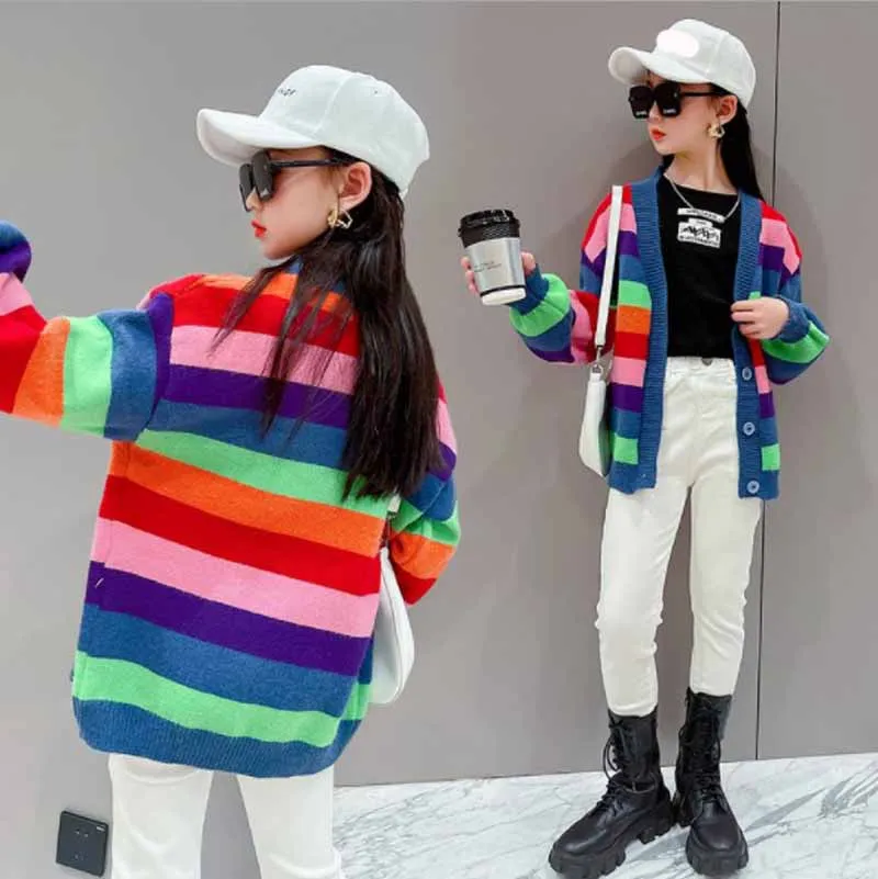 Cultiseed Big Girls Children Color Striped Rainbow Long Sleeve Knitted Sweater Cardigan Coats Kids Teens Students Casual Tops
Cultiseed Big Girls Children Color Striped Rainbow Long Sleeve Knitted Sweater Cardigan Coats Kids Teens Students Casual Tops