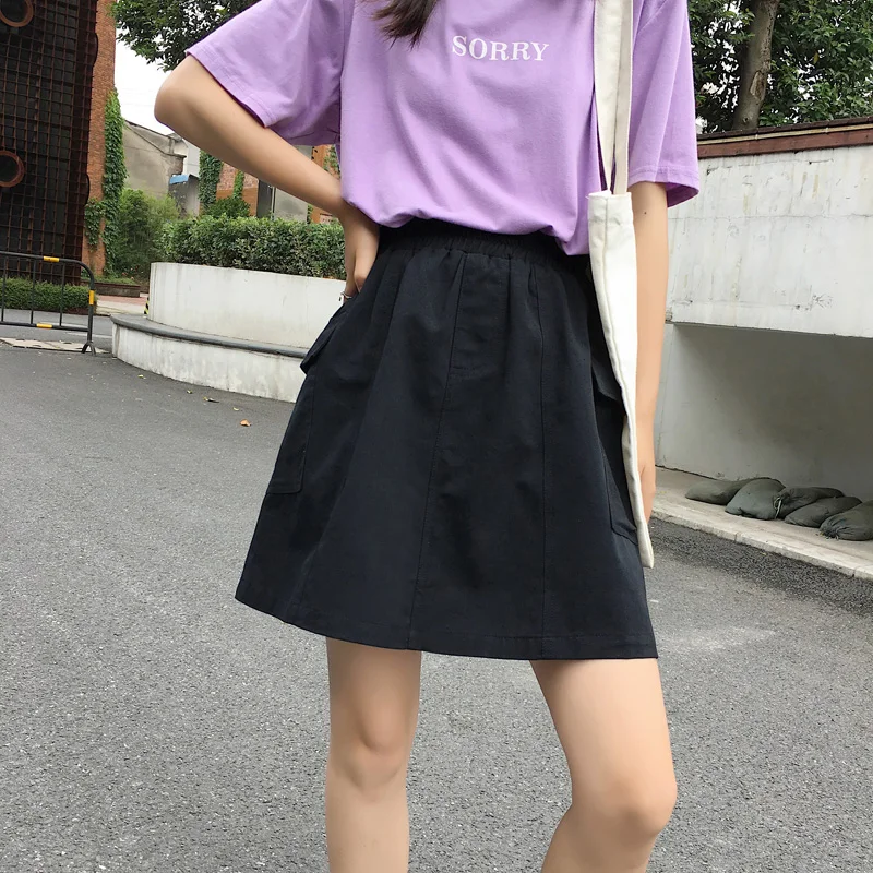 Japanese Workwear Skirt Women High Waist A Line Skirt Sweet Ladies Mini Short Skirts New Solid Color Skirts With Pocket Female
Japanese Workwear Skirt Women High Waist A Line Skirt Sweet Ladies Mini Short Skirts New Solid Color Skirts With Pocket Female