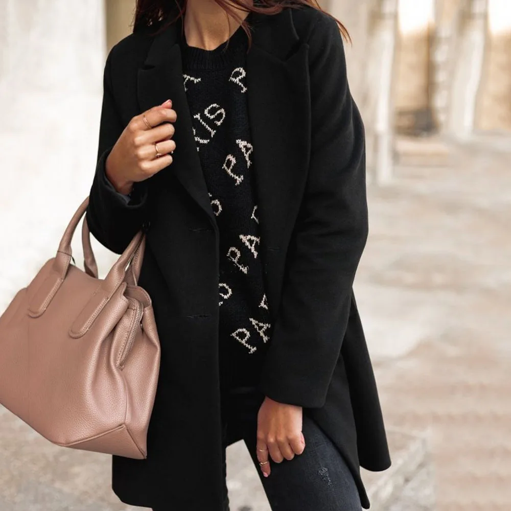 Women Woolen Coat Coats Autumn Winter Suit Collar Solid Color Simple Overoats Office Lady Retro Casual Long Sleeve Windbreakers
Women Woolen Coat Coats Autumn Winter Suit Collar Solid Color Simple Overoats Office Lady Retro Casual Long Sleeve Windbreakers