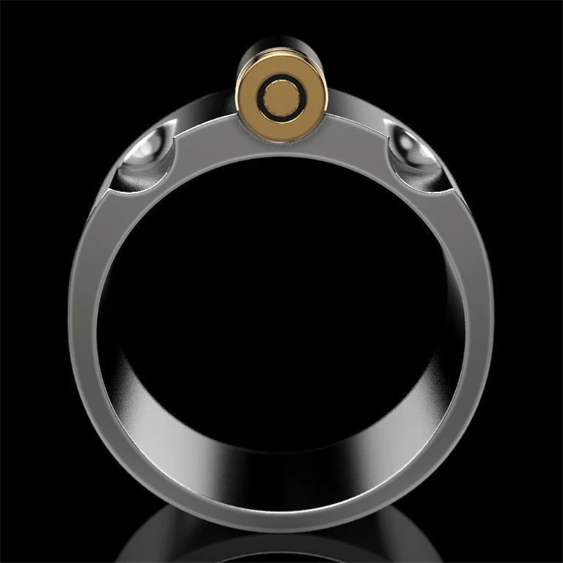 Мужское креативное кольцо в стиле хип-хоп Золотое милитари с левым колесом