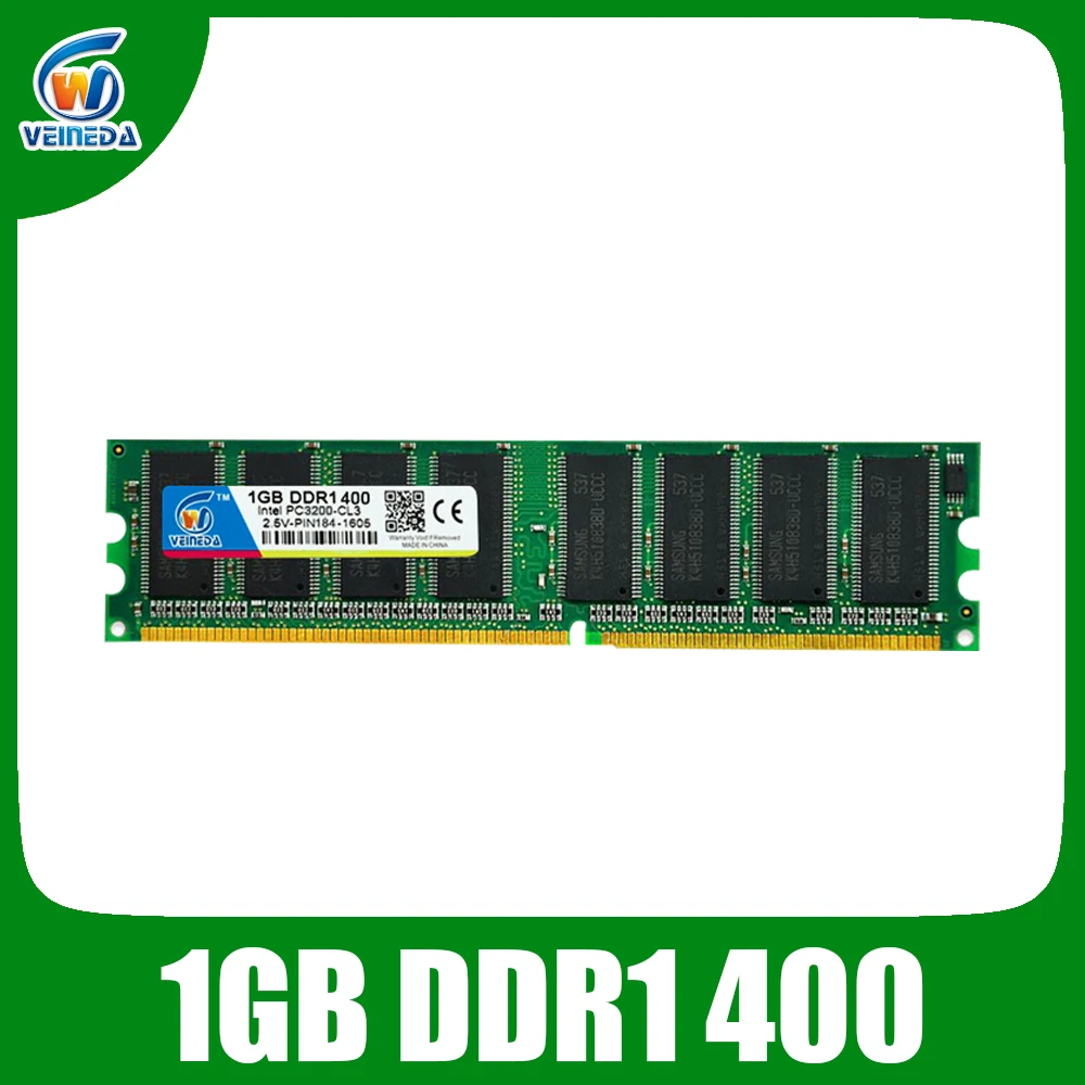 Память VEINEDA DDR 2 ГБ 2x1 DDR400 PC3200 1 ОЗУ для настольного компьютера совместима со всеми