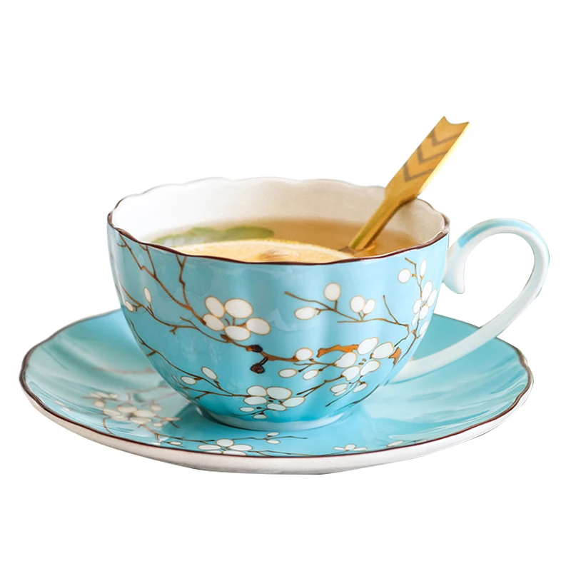 

Японский Кофе чашка с блюдцем Набор 250 мл Керамика костяной фарфор цветочное Чай чашки завтрак кружка для молока Декор посуда для напитков К...