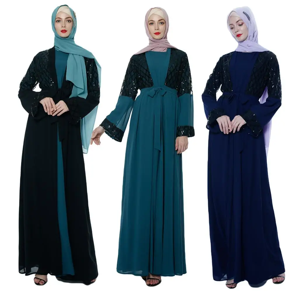 Sequins Open Abaya Dubai Muslim Cardigan Women Maxi Dress Jilbab Kaftan Islamic Clothing Kimono Arab Chiffon Long Sleeve Dresses
Sequins Open Abaya Dubai Muslim Cardigan Women Maxi Dress Jilbab Kaftan Islamic Clothing Kimono Arab Chiffon Long Sleeve Dresses